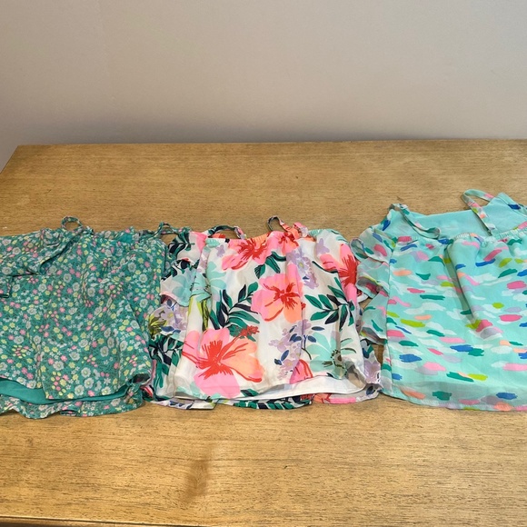 3 Cherokee Girls Ruffle Tiered Swing Spaghetti Strap Floral Top Tank Size 6 Item - Picture 6 of 6